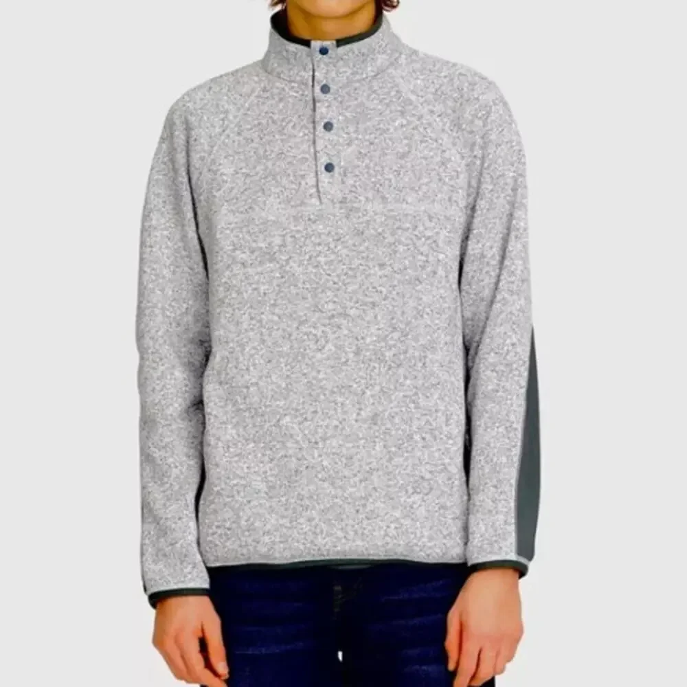 J. Crew Mens Henley Sweater Size M Knit Pullover Cotton Minimalist Preppy Casual